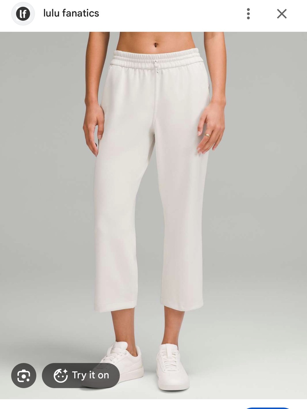 Lululemon Softstreme High-Rise
Straight-Leg Cropped Pant - Bone